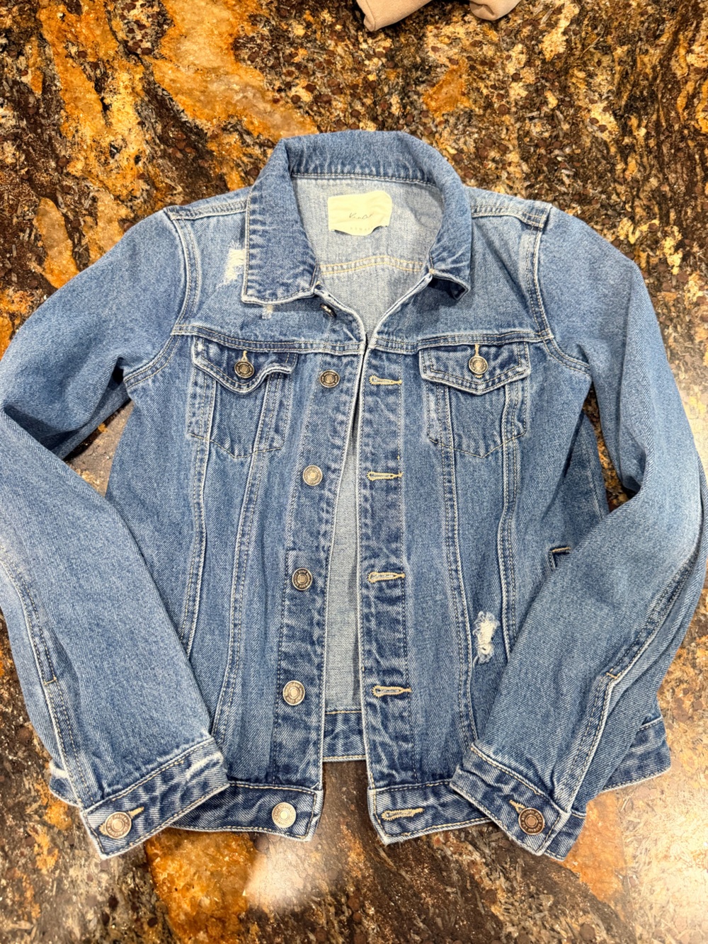 KanCan Light Blue Distressed Denim Jacket